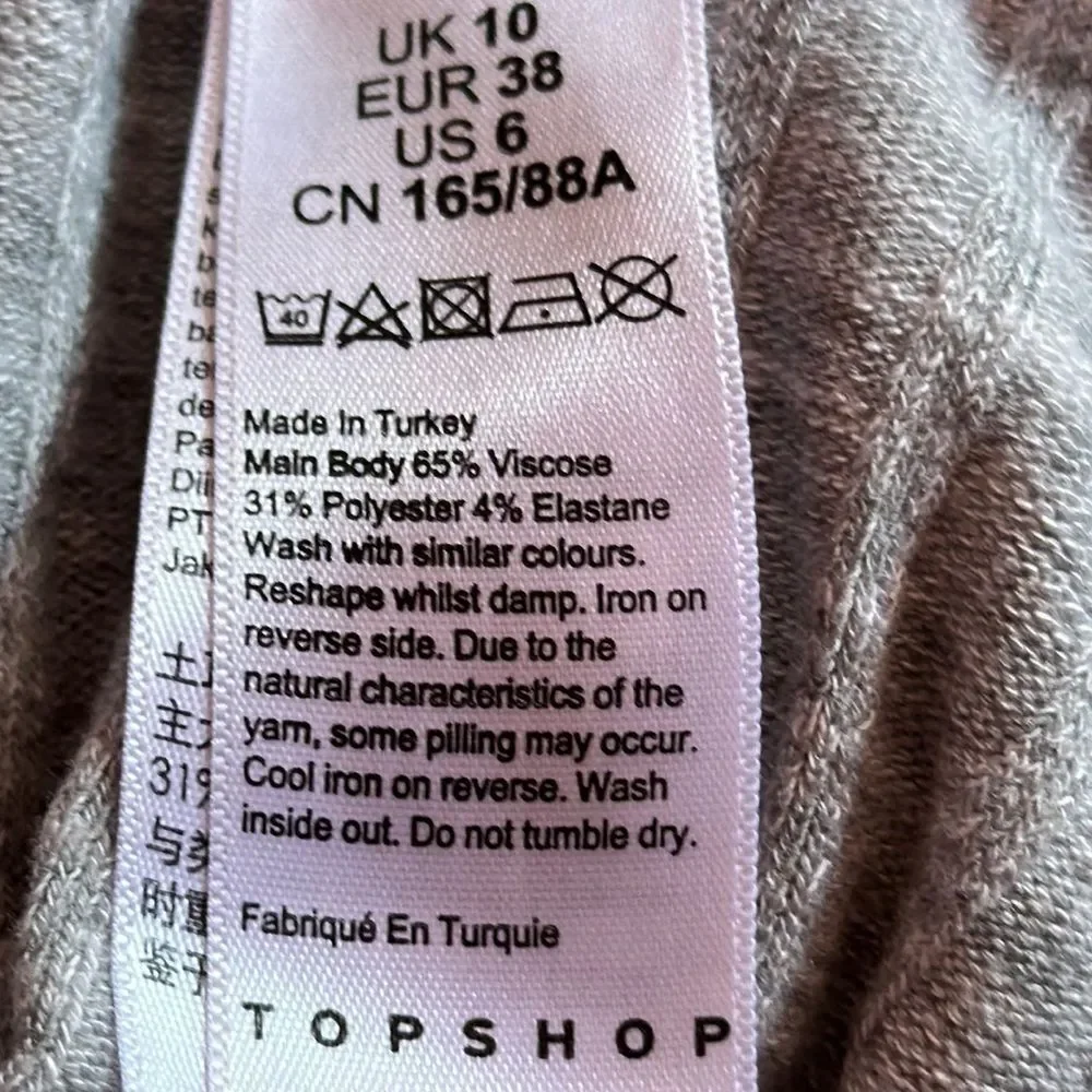 Topshop Blouse Size 6 – Women's Pale Gray High Neck, Long Sleeve Chic Style